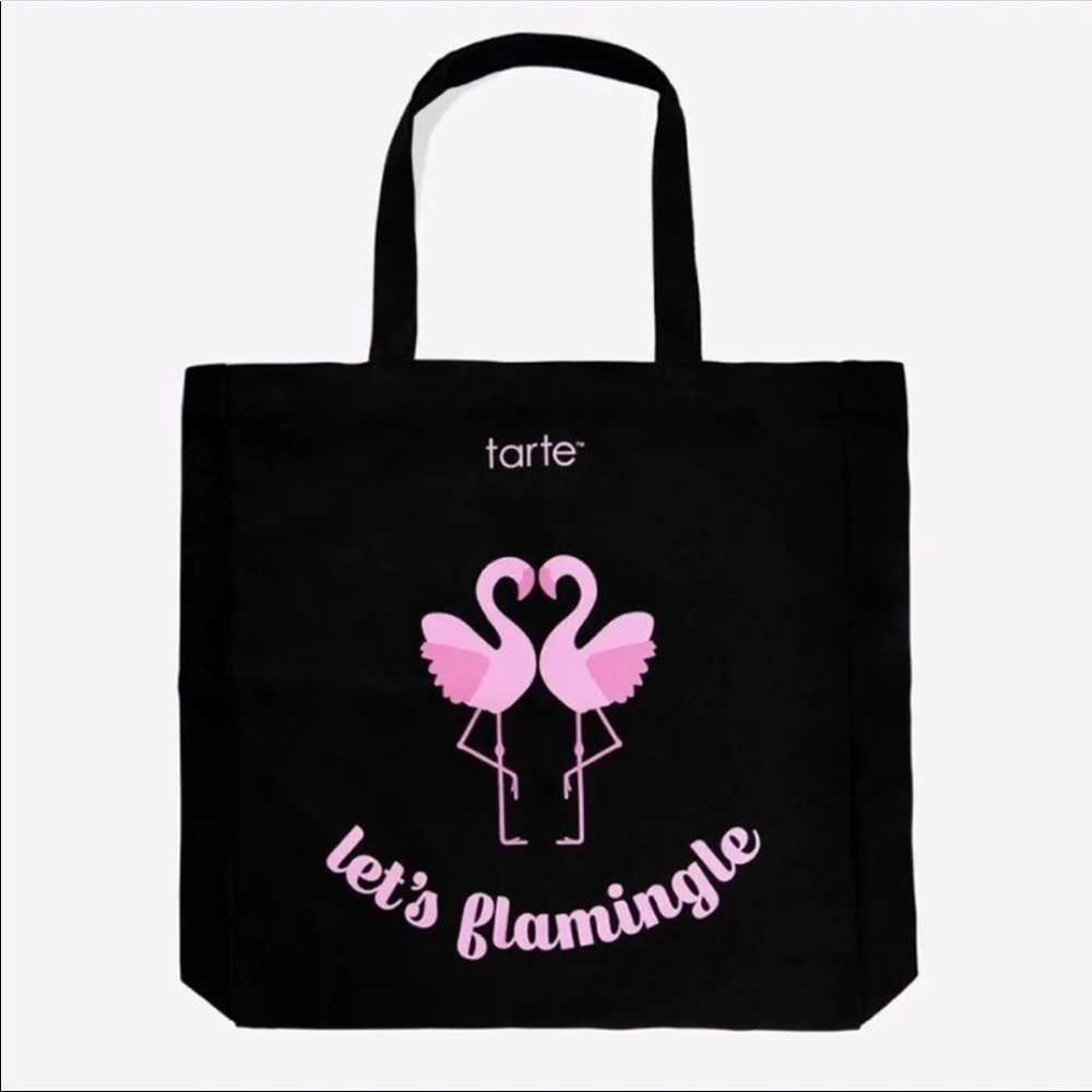 Black Flamingo Summer Tote Canvas Bag